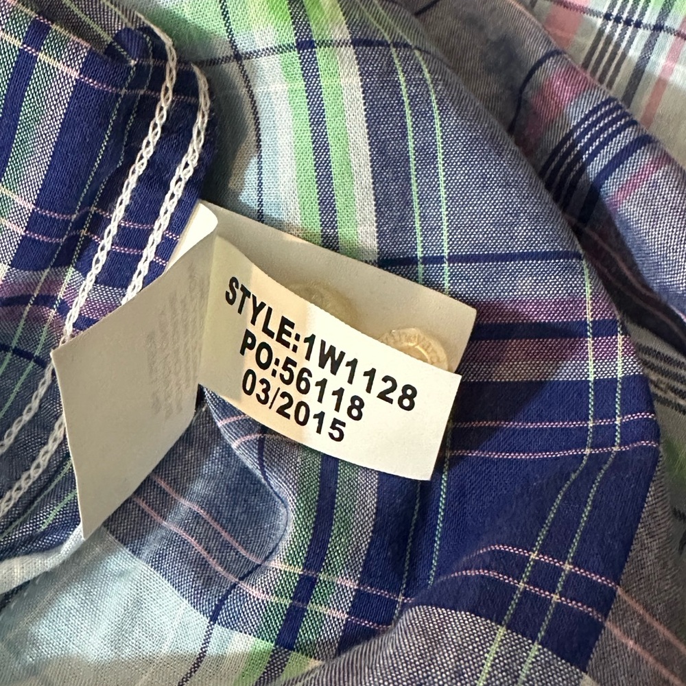 Vineyard Vines Plaid Whale Shirt Large Classic Fit Button Down Pink Navy Green - Picture 12 of 16